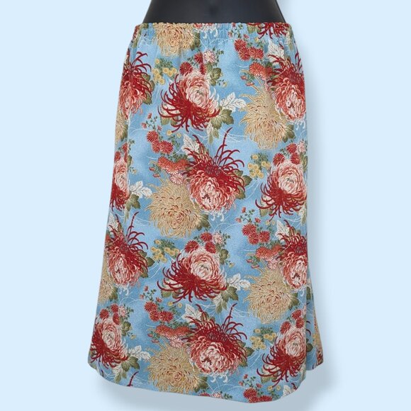 V. Colourful Floral Elastic Waist Skirt - Picture 1 of 6